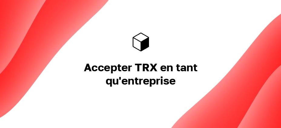 Accepter TRX en tant qu'entreprise : comment être payé en TRON sur votre site Web ?