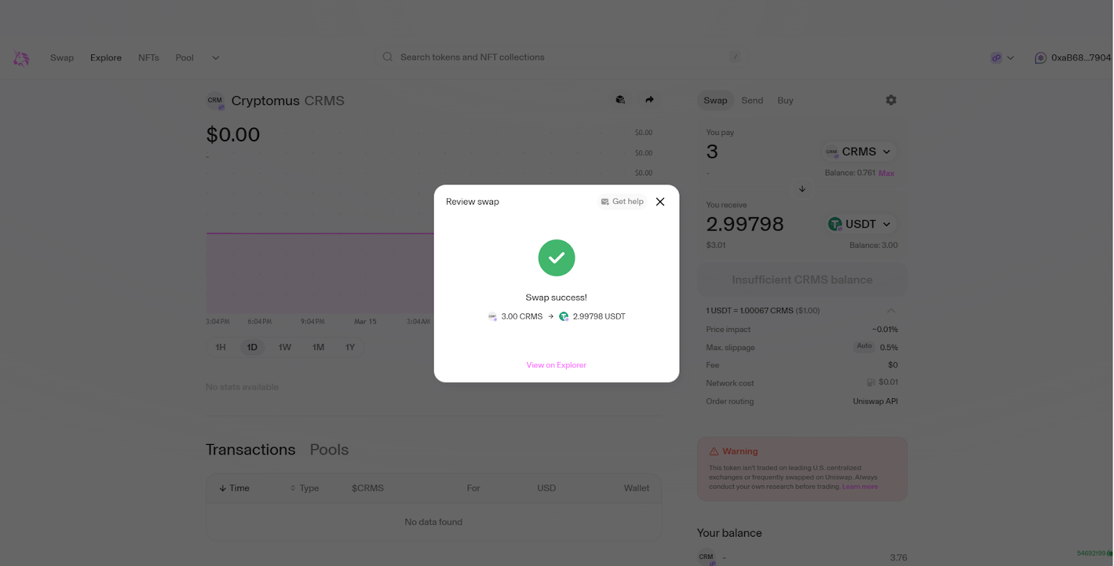 how-to-swap-CRMS-to-USDT-9